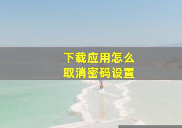 下载应用怎么取消密码设置