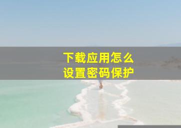 下载应用怎么设置密码保护