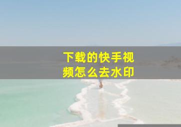 下载的快手视频怎么去水印