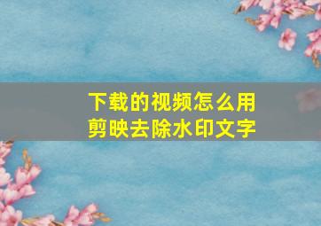 下载的视频怎么用剪映去除水印文字