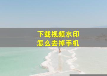 下载视频水印怎么去掉手机