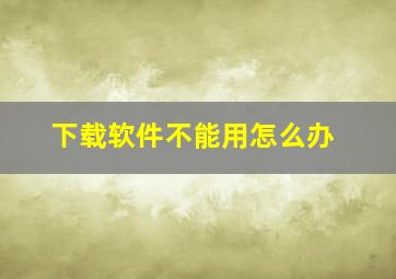 下载软件不能用怎么办