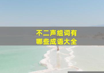 不二声组词有哪些成语大全