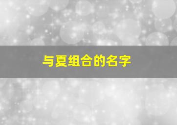 与夏组合的名字