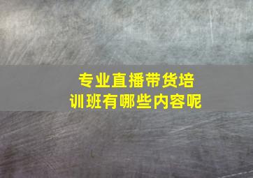 专业直播带货培训班有哪些内容呢