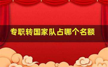 专职转国家队占哪个名额