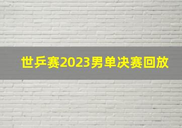 世乒赛2023男单决赛回放