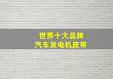 世界十大品牌汽车发电机皮带