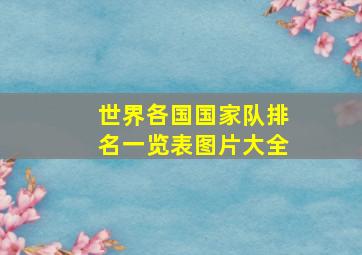 世界各国国家队排名一览表图片大全