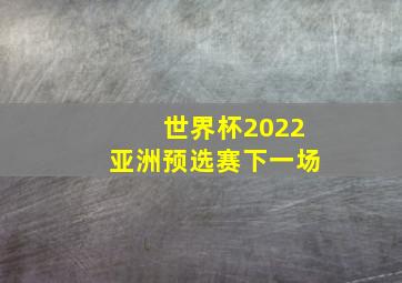 世界杯2022亚洲预选赛下一场