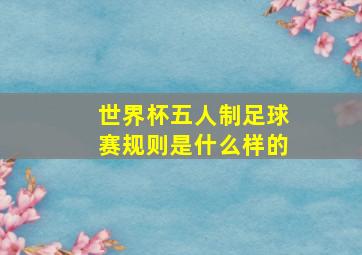 世界杯五人制足球赛规则是什么样的