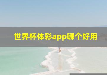 世界杯体彩app哪个好用