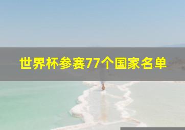 世界杯参赛77个国家名单