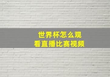 世界杯怎么观看直播比赛视频