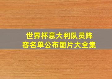 世界杯意大利队员阵容名单公布图片大全集