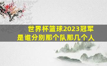 世界杯篮球2023冠军是谁分别那个队那几个人