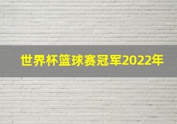 世界杯篮球赛冠军2022年