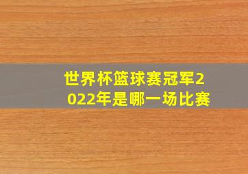 世界杯篮球赛冠军2022年是哪一场比赛