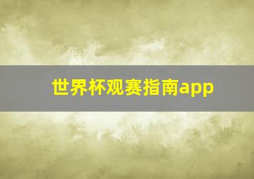 世界杯观赛指南app