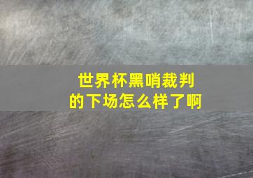 世界杯黑哨裁判的下场怎么样了啊