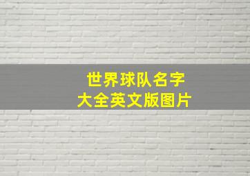 世界球队名字大全英文版图片