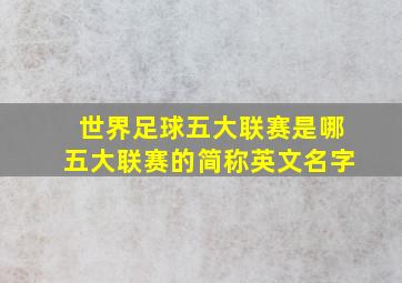 世界足球五大联赛是哪五大联赛的简称英文名字