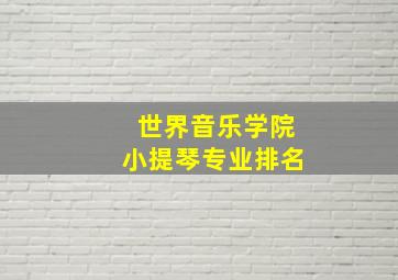 世界音乐学院小提琴专业排名