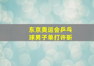 东京奥运会乒乓球男子单打许昕