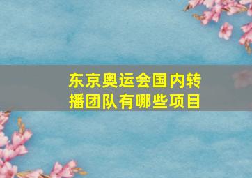 东京奥运会国内转播团队有哪些项目