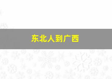 东北人到广西