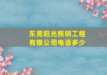 东莞阳光照明工程有限公司电话多少