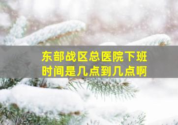 东部战区总医院下班时间是几点到几点啊