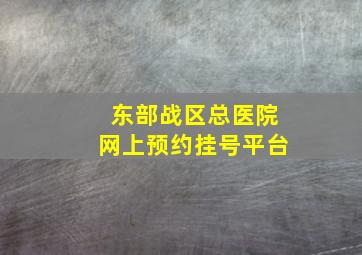 东部战区总医院网上预约挂号平台