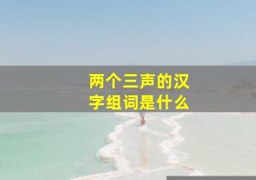 两个三声的汉字组词是什么