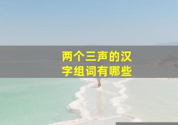 两个三声的汉字组词有哪些