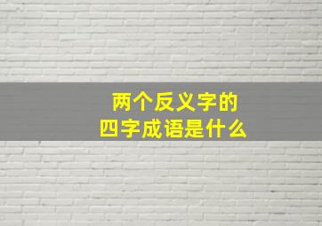 两个反义字的四字成语是什么