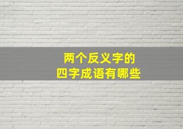 两个反义字的四字成语有哪些