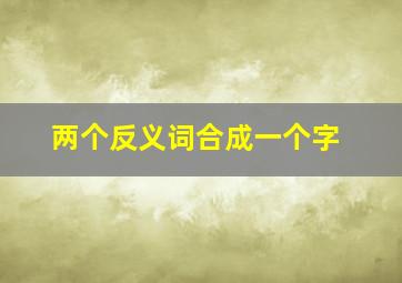 两个反义词合成一个字