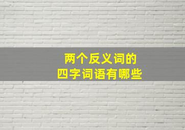 两个反义词的四字词语有哪些