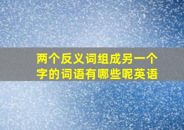 两个反义词组成另一个字的词语有哪些呢英语