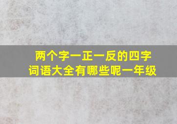 两个字一正一反的四字词语大全有哪些呢一年级