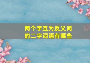 两个字互为反义词的二字词语有哪些