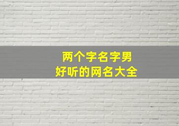 两个字名字男好听的网名大全