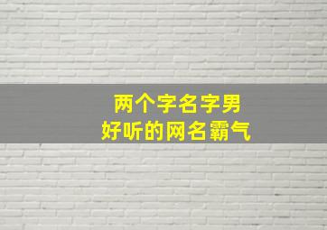 两个字名字男好听的网名霸气