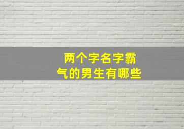 两个字名字霸气的男生有哪些