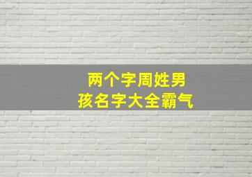 两个字周姓男孩名字大全霸气