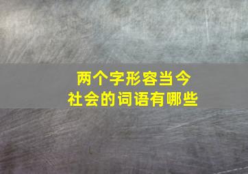 两个字形容当今社会的词语有哪些