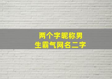 两个字昵称男生霸气网名二字