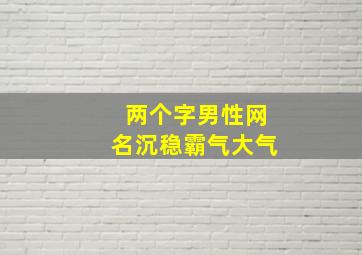 两个字男性网名沉稳霸气大气