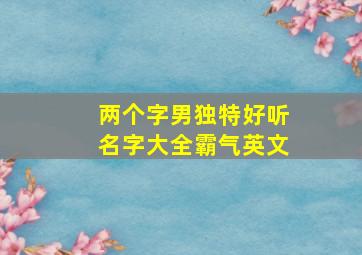 两个字男独特好听名字大全霸气英文